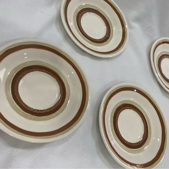 Five retro Santa Fe stoneware plates marked USA - Picture 2 of 8